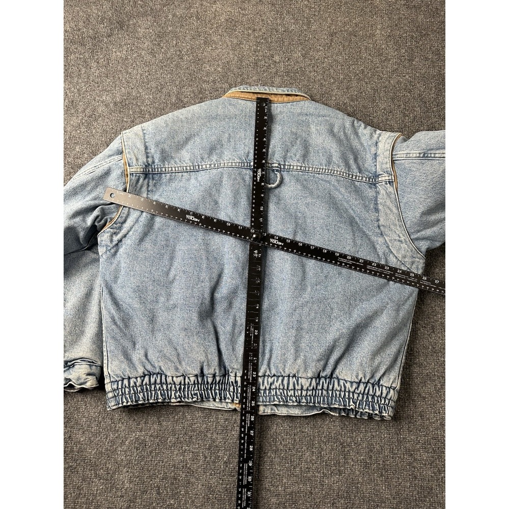 Mens 1990s Levis SilverTab Denim Bomber Jacket Blue, Size L - Picture 8 of 11